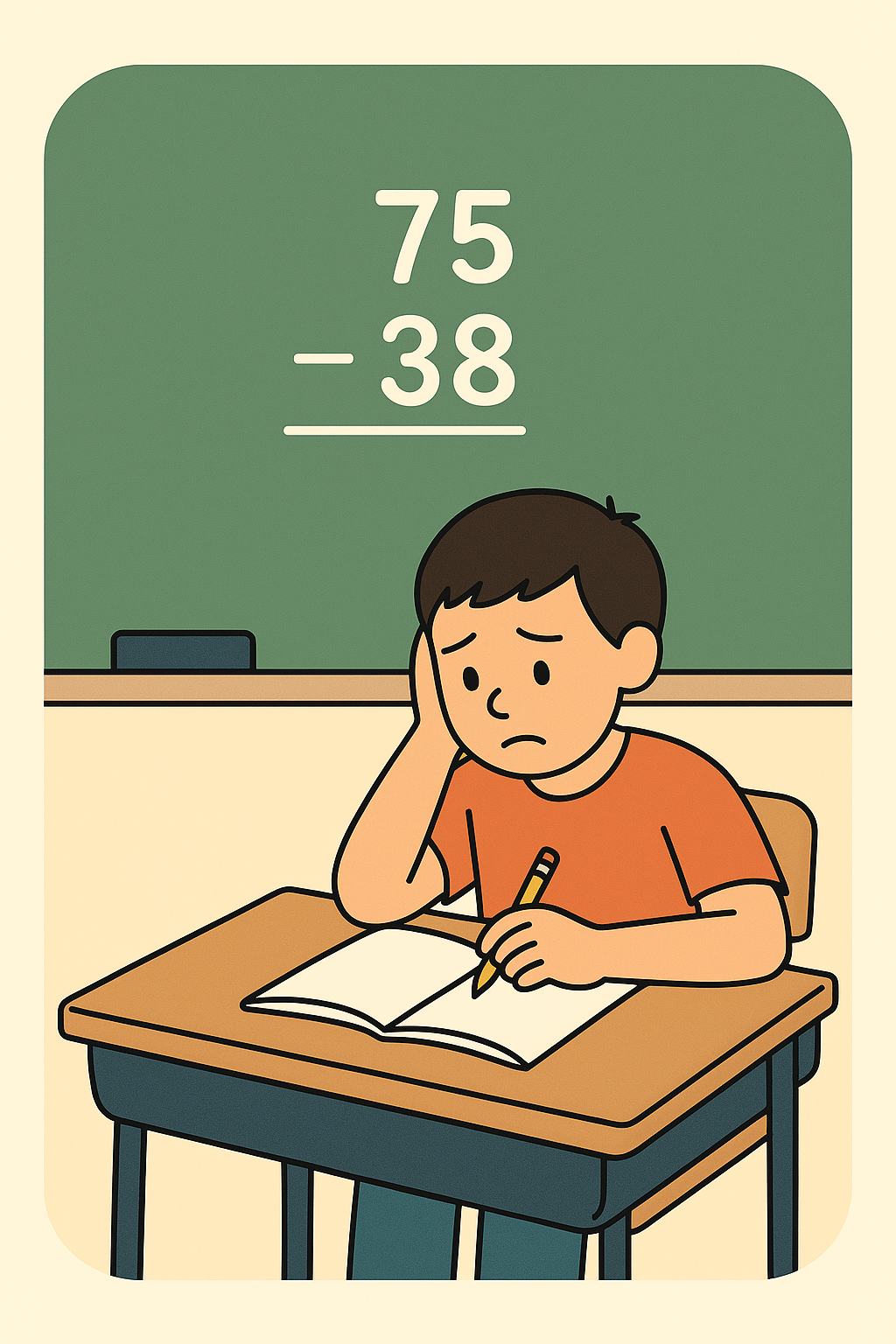 Child struggling with math