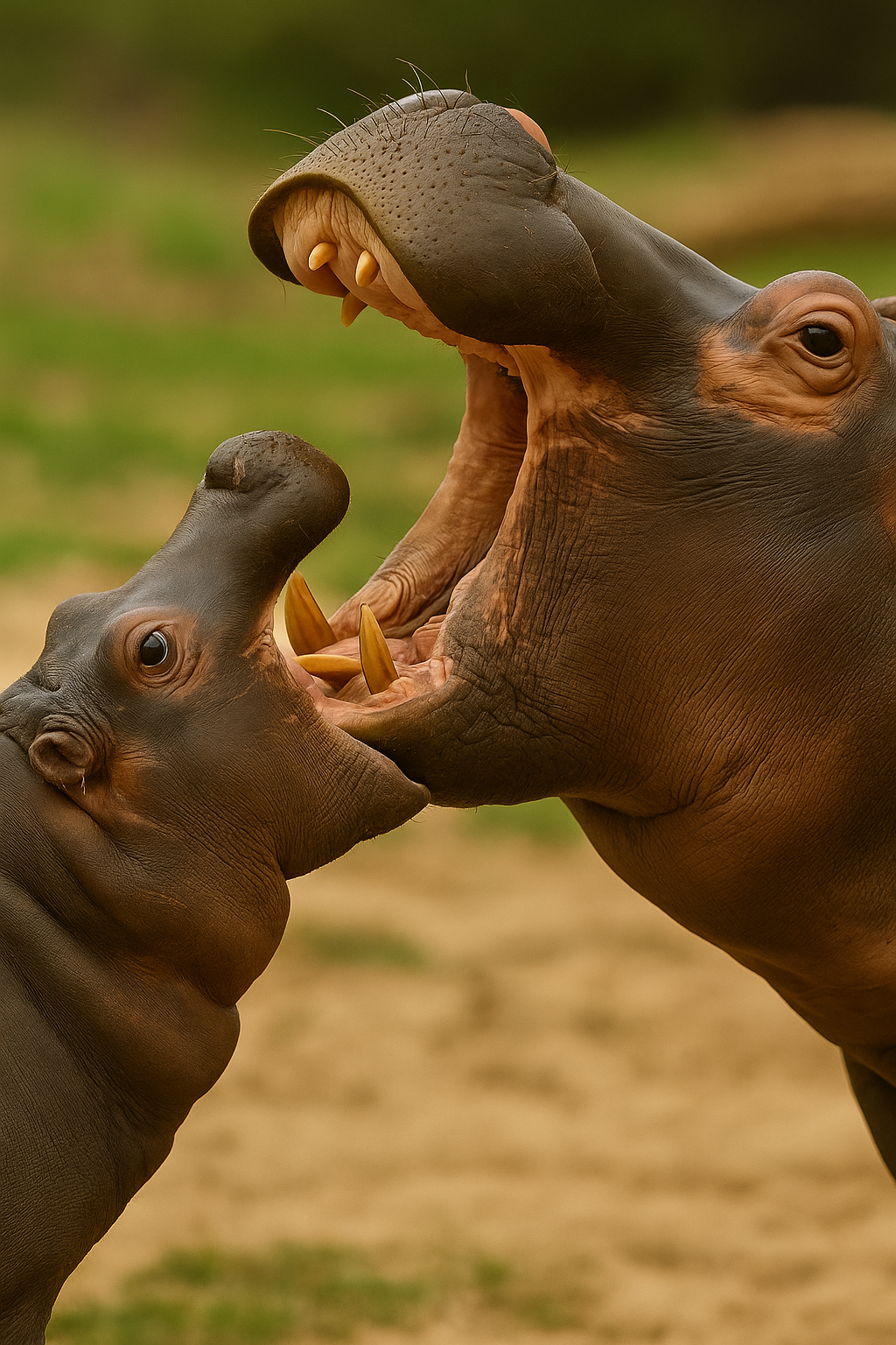 Hippo mother and calf