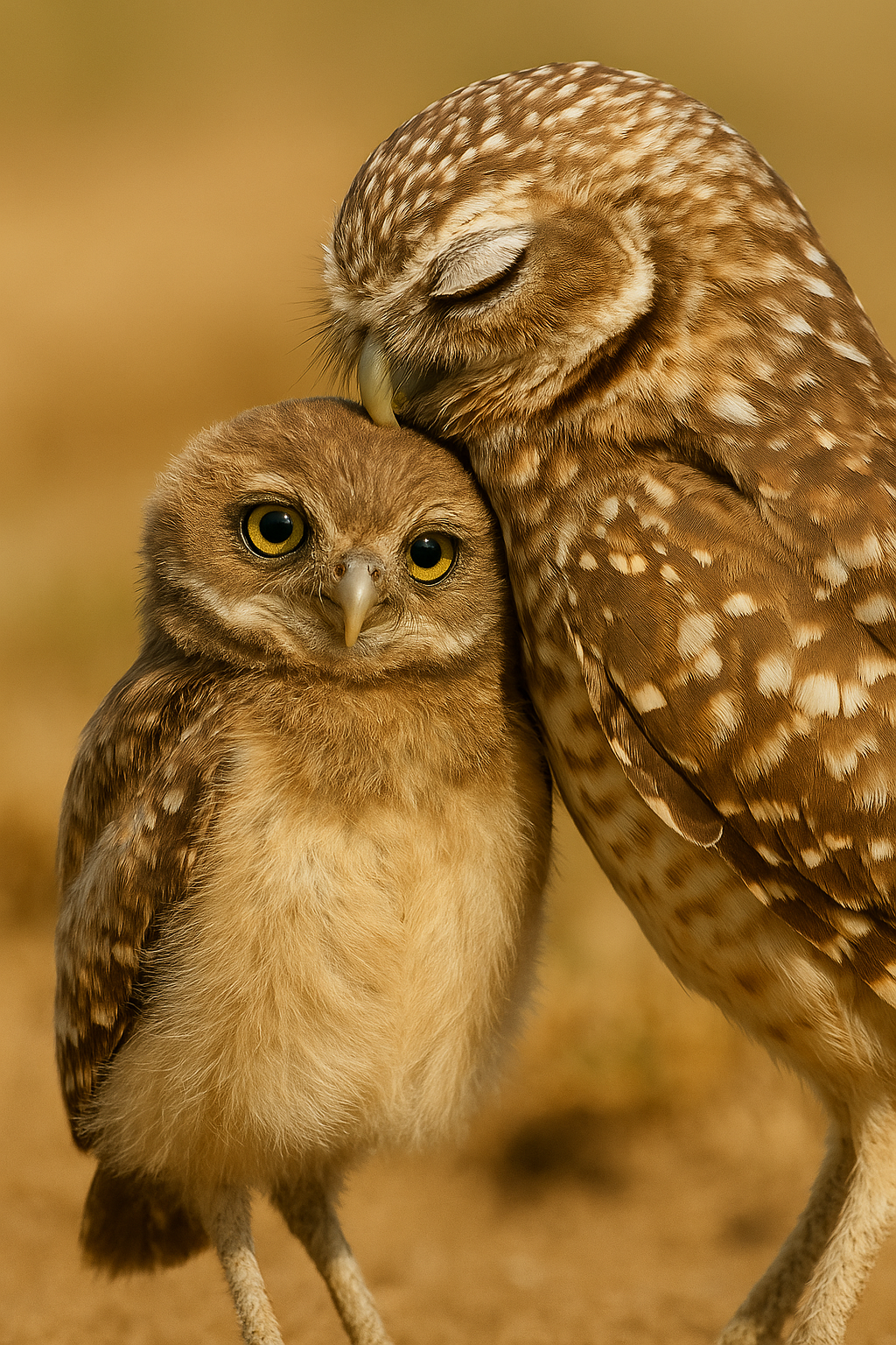 Owl parent and owlet
