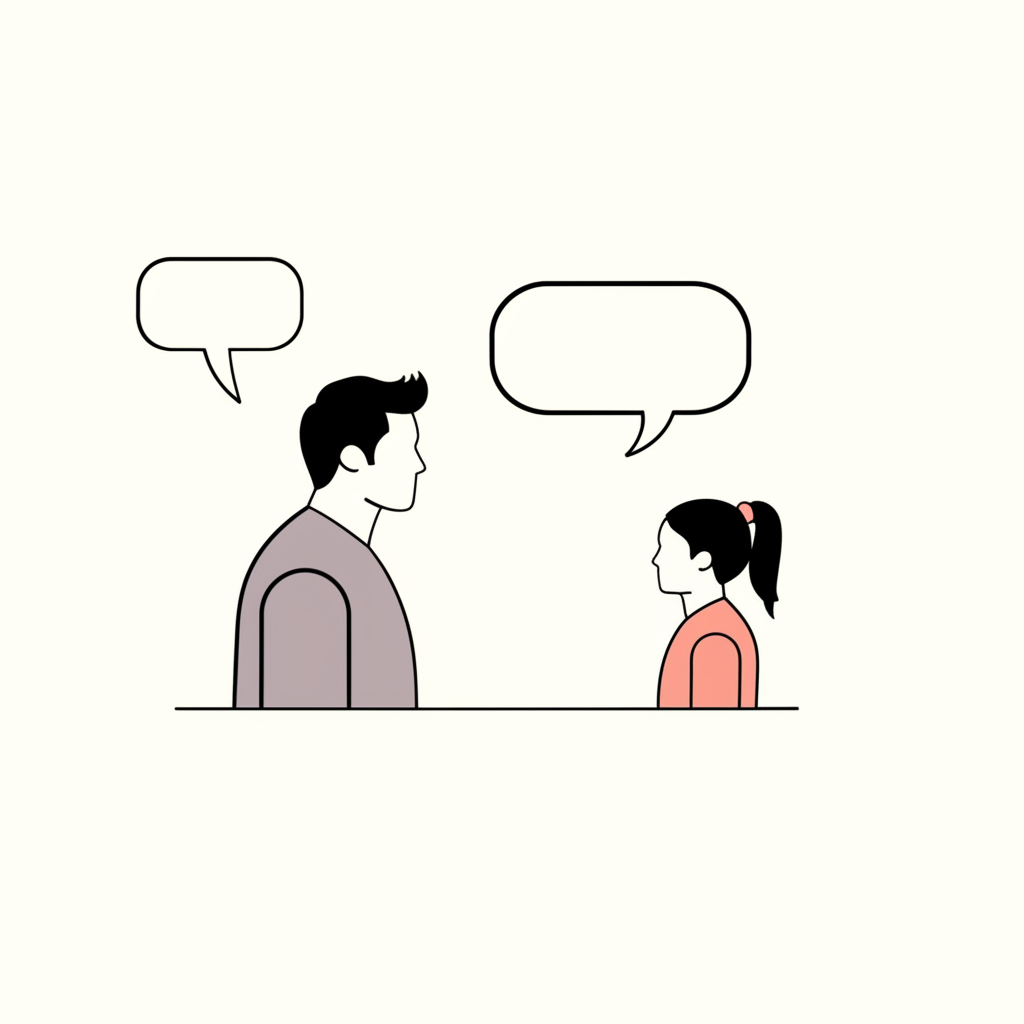 Parent and child having a meaningful conversation