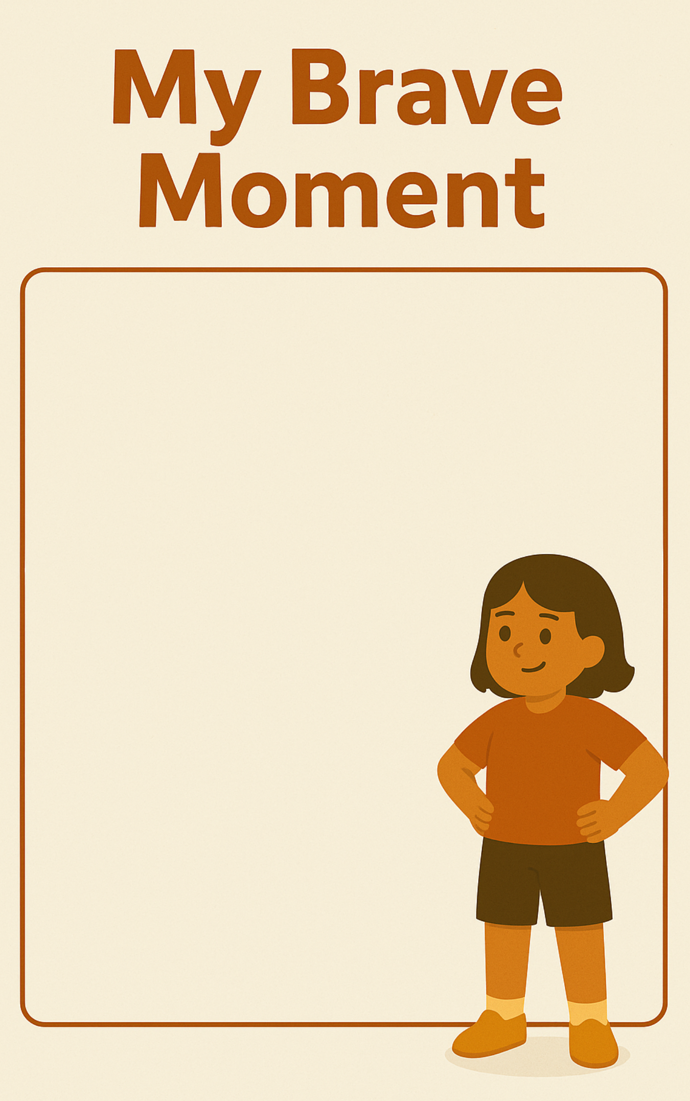 My Brave Moment worksheet with space for children to draw or write
