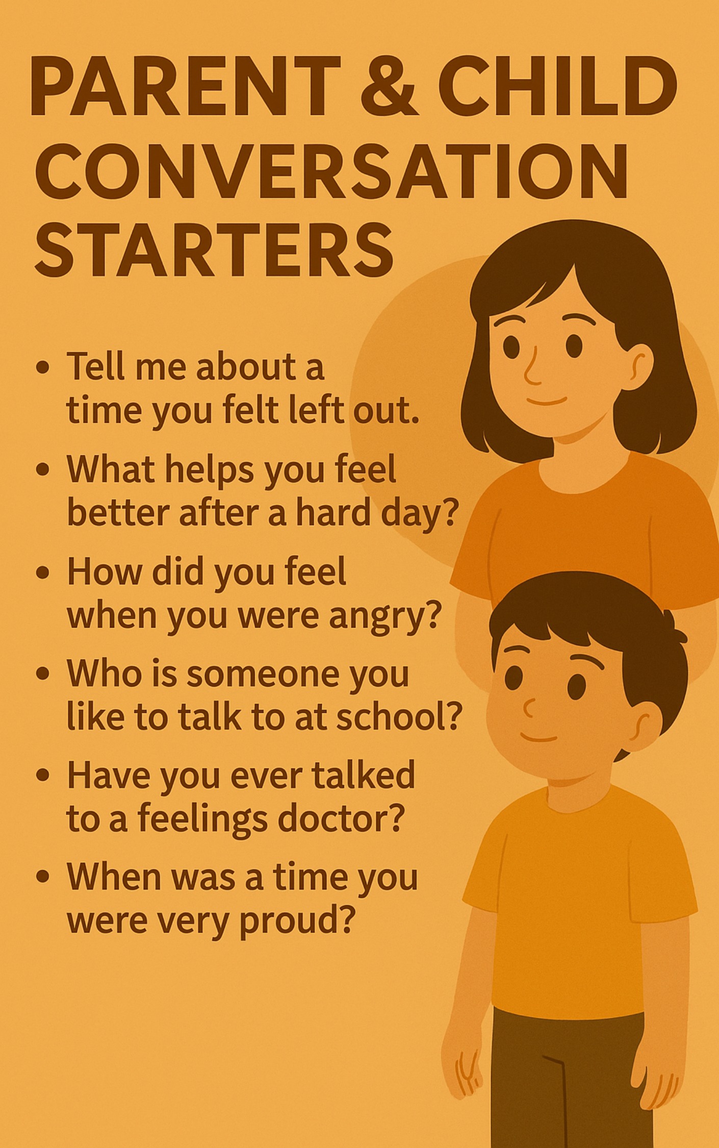 Parent and child conversation starters featuring Maya and Jamie